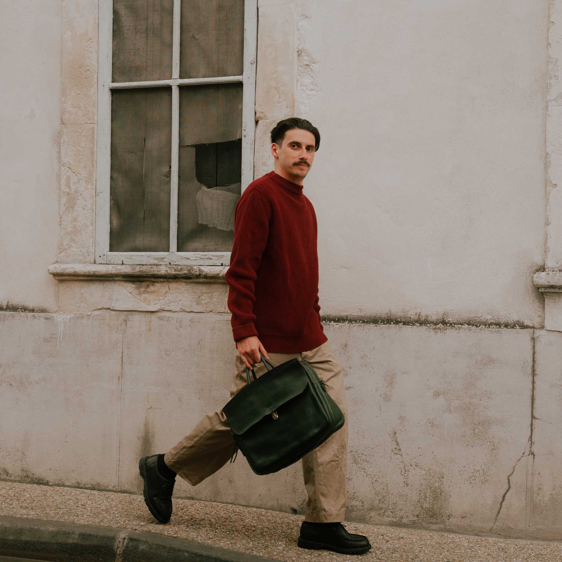 ZEPPO Laptop bag for Men - Brown I Men's Leather bag I Made in France